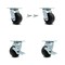 Service Caster 4 Inch Polyolefin Caster Set with Ball Bearings 2 Swivel Lock 2 Brake SCC SCC-30CS420-POB-BSL-2-TLB-2 - alternate 1
